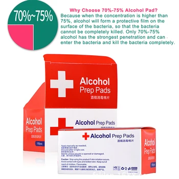 

100pcs/Box Alcohol Wet Wipe Disposable Disinfection Prep Swap Pad Antiseptic Skin Cleaning Care Jewelry Mobile Phone Clean Wipe