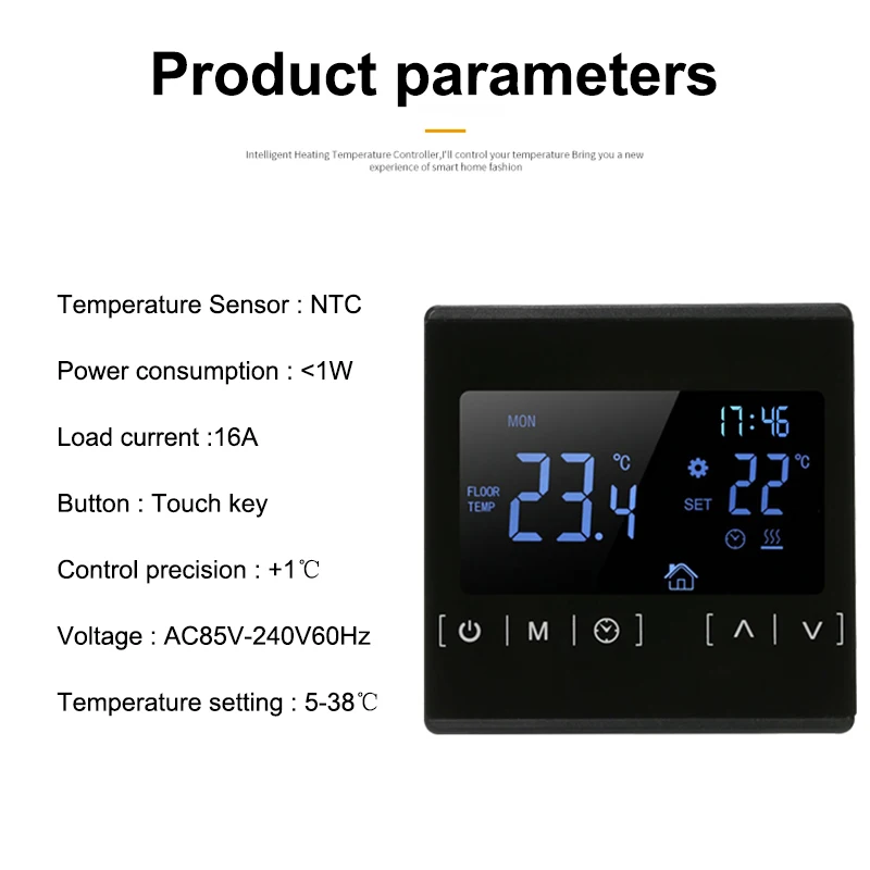 Сенсорный ЖК-экран комнатный регулятор температуры умный термостат подогрев пола термостат бытовой температурный тегулятор