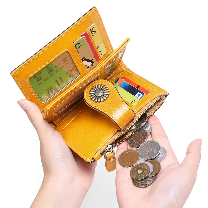 mulher carteira bifold bolsa com id titular