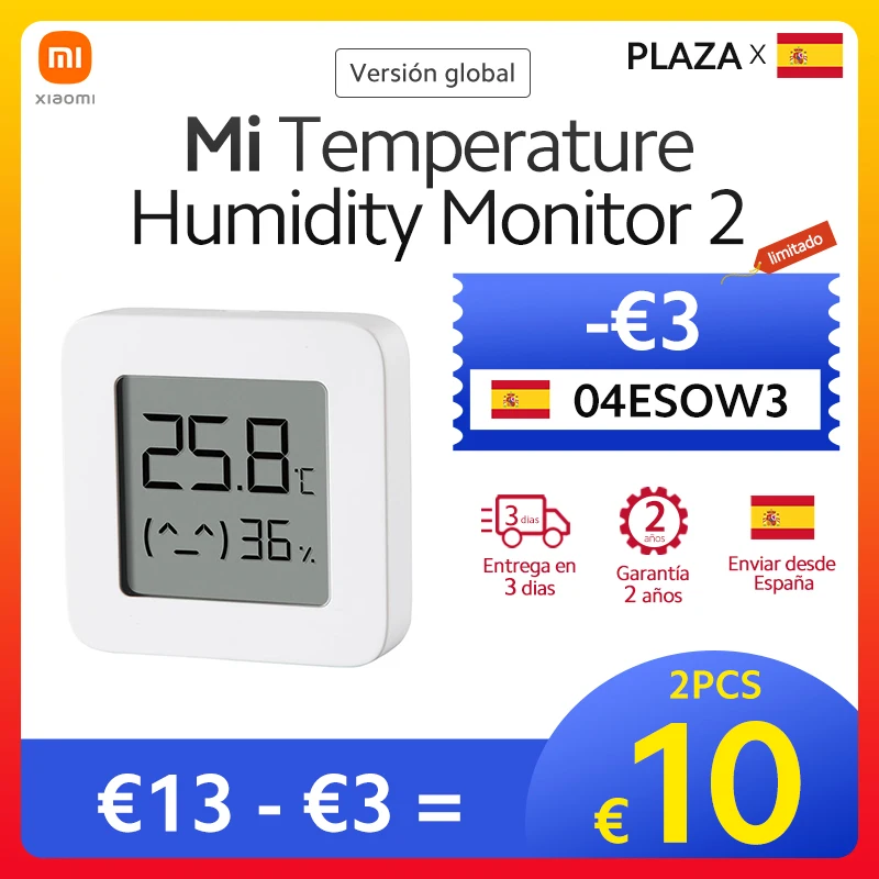 Xiaomi-termómetro Mijia 2, versión Global, Bluetooth, pantalla Digital de conexión inteligente, funciona con la aplicación Mijia Daby Mode