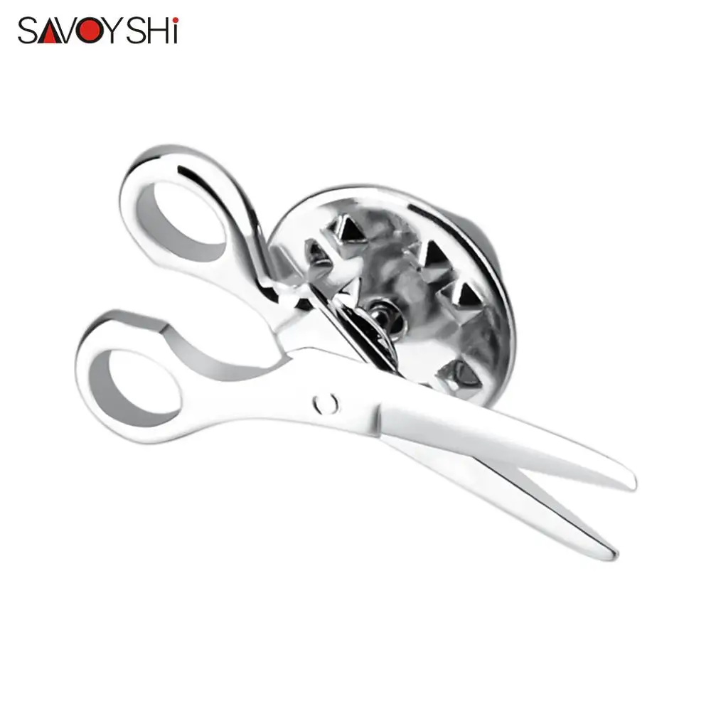 SAVOYSHI новинка серебряные ножницы Брошь булавка для мужской костюм значок на пиджак шпильки ювелирные изделия лацкан булавка подарок платье шляпа аксессуары для свитера