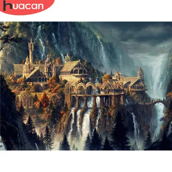 

HUACAN Diamond Embroidery Waterfall Full Square/Round 5D DIY Diamond Painting Cross Stitch Landscape Decor For Home
