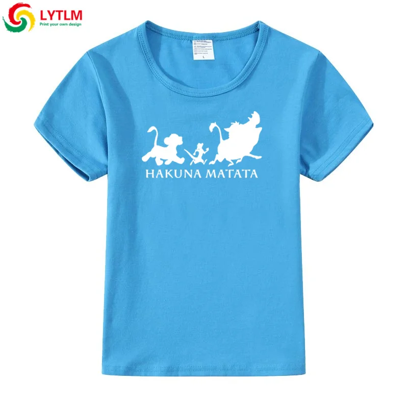 LYTLM Hakuna Matata/рубашка футболка с изображением короля льва Симбы топы для мальчиков с принтом животных, футболка Enfant Fille Koszulka, детские футболки для мальчиков - Цвет: DX LYCRA Lake