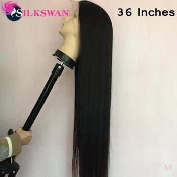 

SilkSwan Human Hair Wigs 30 32 34 36 Inches Brazilian Straight Human Hair Natural color Full Lace Wigs For Women 250% Full End