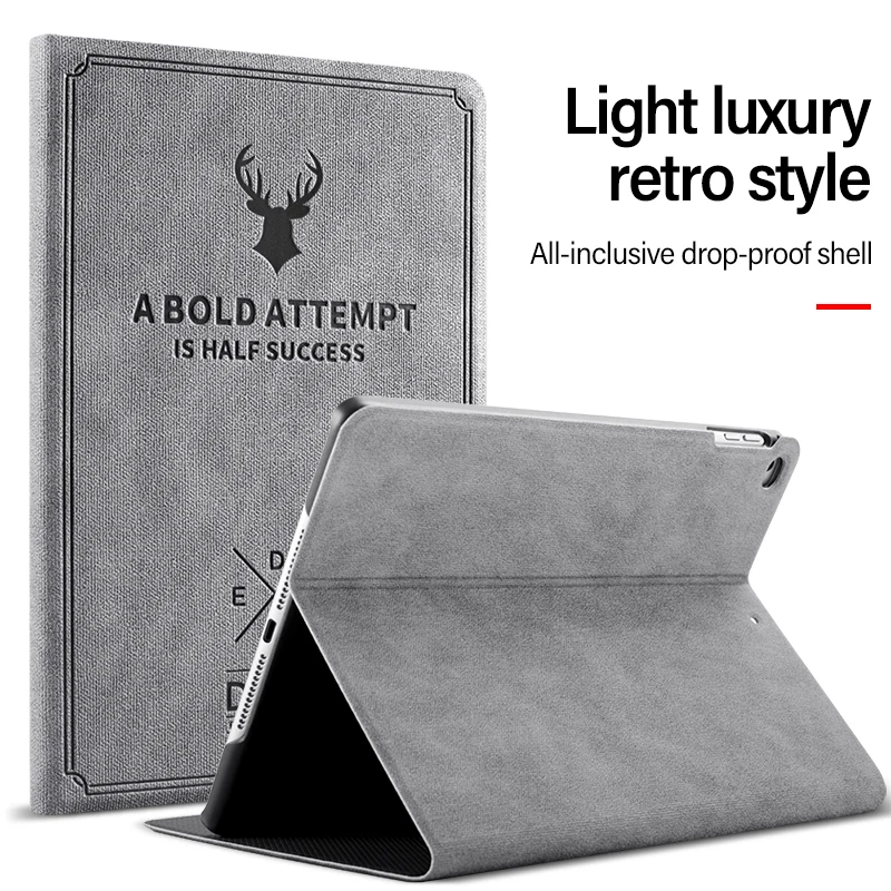 

Luxury Christmas Deer Leather Tablet Case For iPad Air 1 2 9.7inch Silicone Back Stand Smart Cover For ipad Air 3 Pro 10.5 inch