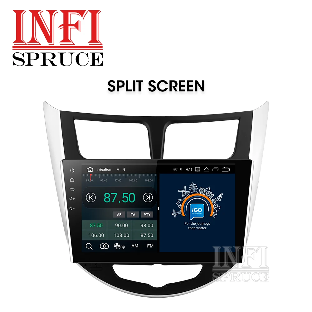 Infispruce android 9 0 автомобильный dvd для Hyundai Solaris 1 2010 2016 Verna Accent головное устройство