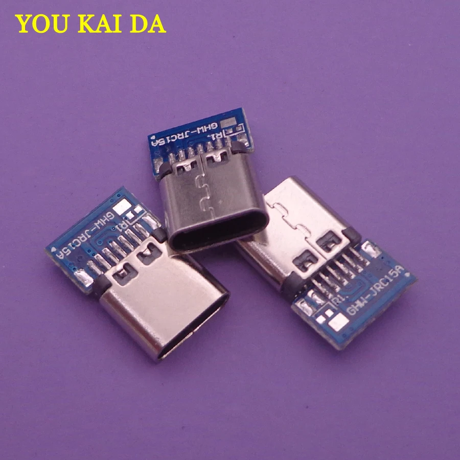 5 шт. разъем USB 3 1 Type C гнездо с 14 контактами отверстиями PCB 180 вертикальный щит для