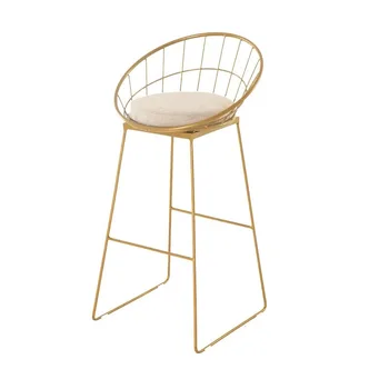 

Europe Bar Counter Chair Originality Metal Clematis Bar Chair Concise Bar Chair Golden High Footstool Modern Iron Dining Chair