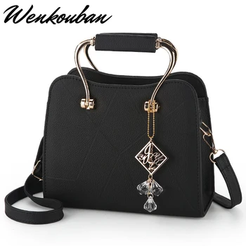 

Vintage Leather Handbag Women Big Capacity Shoulder Bag For Ladies Metal Pendant Casual Tote Messenger Bag Bolsa Feminina