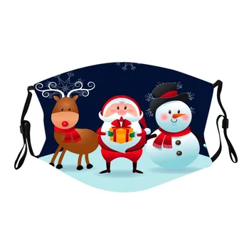 

Christmas Print Adult 3D Mouth Face Cover Unisex Cotton Washable Reusable Dust Face Mouth Cover Mondkapjes Baseball Cap Hat