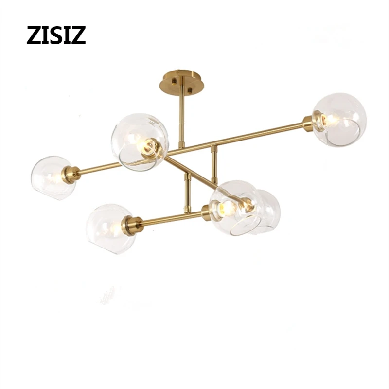 

Suspension luminaire Modern Bedroom E27 LED Molecular Chandelier Lighting Glass Ball Living Room Hanglamp Dining Room Lights