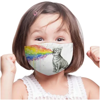 

1PC Cartoon Animal Children Mask Breathable Washable Reusable Kids Mouth Mask Colorful Printed Face Mask Mondkapjes Kinderen