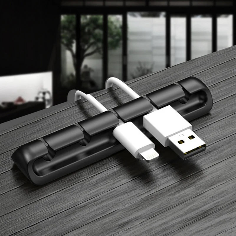 Cable organizador personalizado Cable USB de silicona soporte escritorio ordenado gestión Clips titular del Cable para el ratón Cable de auriculares organizador