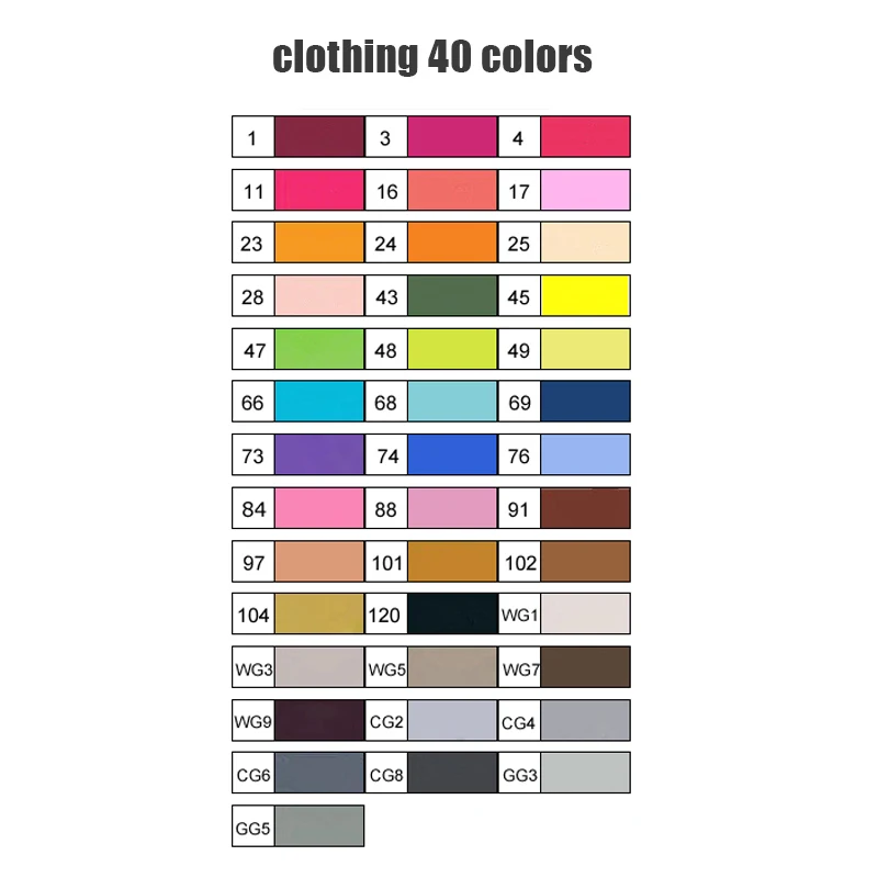 clothing 40 colors TOUCHNEW художественные маркеры Кисть ручка эскиз мягкий Художественный набор двойная голова художника эскиз масляной на спиртовой основе маркеры для манги анимация - Цвет: clothing 40 colors