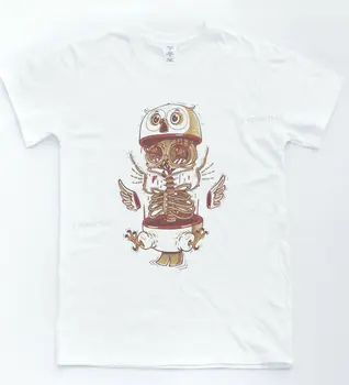 

Owl Dissection T-shirt Illustration Skater Style Tee Indie Hipster Cartoon