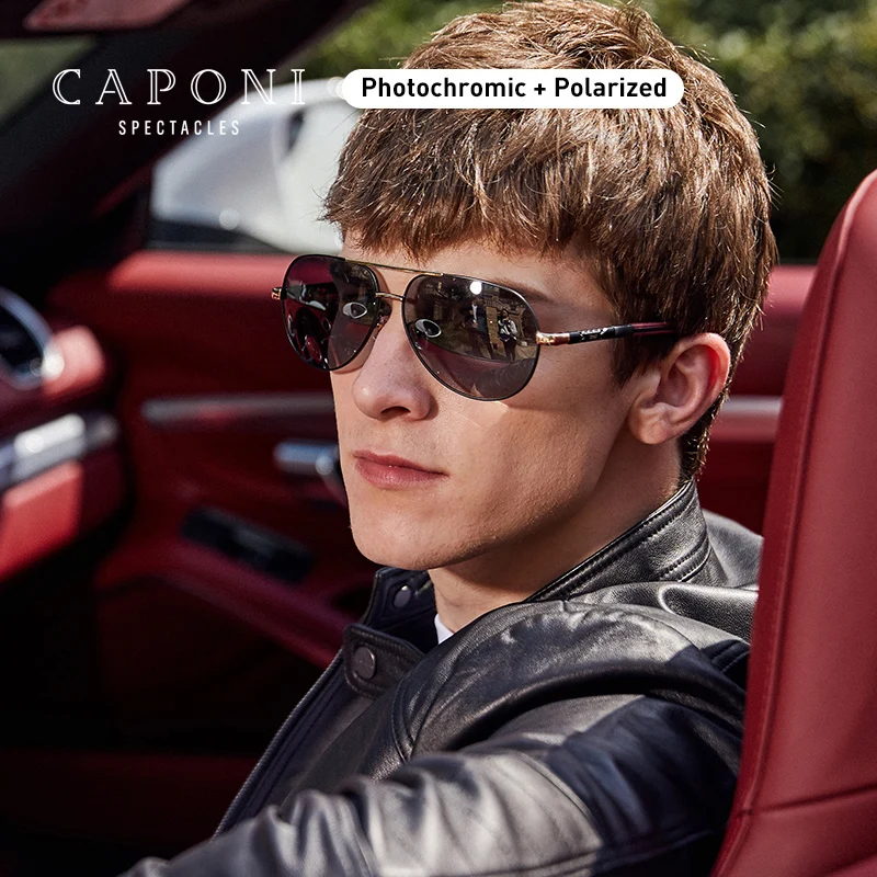 Солнцезащитные очки CAPONI мужские фотохромные Поляризационные солнечные