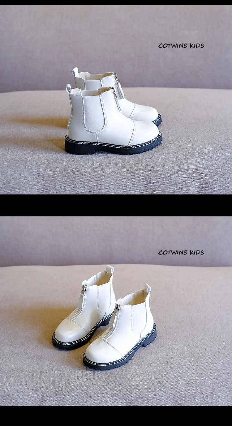 CCTWINS/детская обувь; коллекция года; сезон осень; Детские модные короткие ботинки; детская обувь из искусственной кожи; брендовые ботинки для девочек; Цвет Черный; для малышей; FB1780
