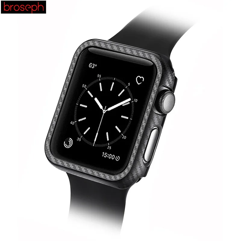 Чехол для часов для Apple Watch 3 band 38 мм 42 мм защитная рамка для экрана из углеродного волокна для iwatch Series 3 2 1