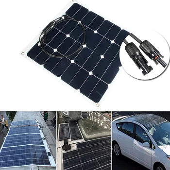 

Practical Sunpower 12v 50w Solar Panel Kit Efficiency Monocrystalline Flexible Charge Solar Cells Solar Charger