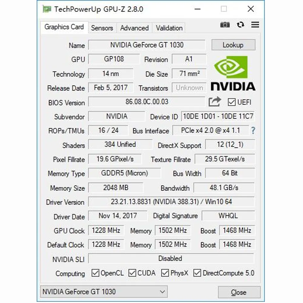 Видеокарта Yeston Gt 1030 2 Гб Gddr5 Nvidia Pci Express 3 0|Графические карты| |