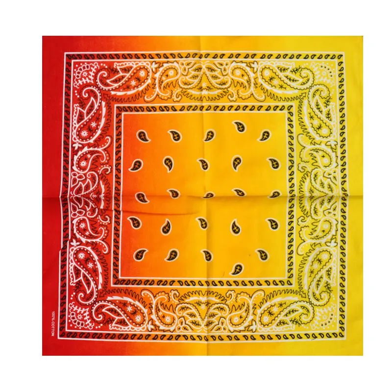 WZCX Tie-Dye Gradient Printing 55*55cm Square Headscarf Hip Hop New Fashion Unisex Cashew Flowers Headscarf Cotton Scarf 2