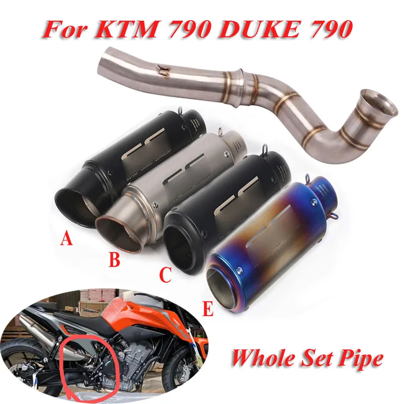 

Slip on Duke 790 Motorcycle Exhaust Pipe Muffler Silencer Connecting Link Tube Whole Set for KTM 790 DUKE 790