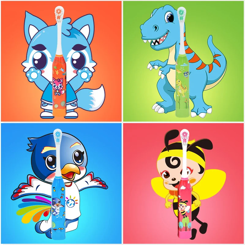 Children'S Cartoon Pattern Sonic Electric Toothbrush Creative Home Cute Wash Dry Battery Soft Fur Clean Electric Toothbrush Children'S Cartoon Pattern Sonic Electric Toothbrush Creative Home Cute Wash Dry Battery Soft Fur Clean Electric Toothbrush