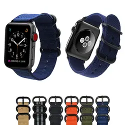 Тканый нейлоновый ремешок для часов apple Watch Series 1 2 3 4 band 38 мм/42 мм унисекс ремешок для браслета apple watch 4 band