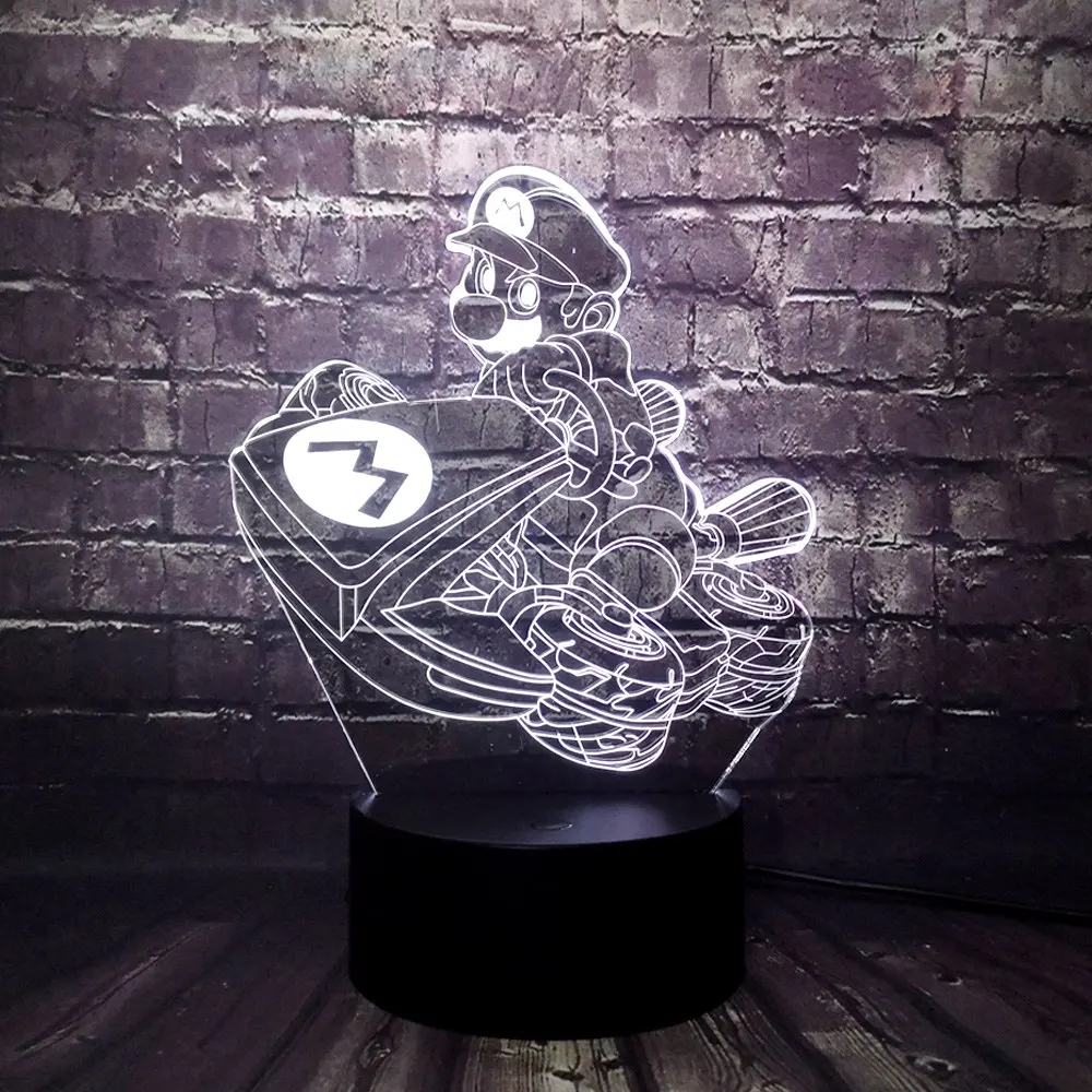 Супер Марио 3D LED ночник настольная лампа USB зарядка акриловая Новинка