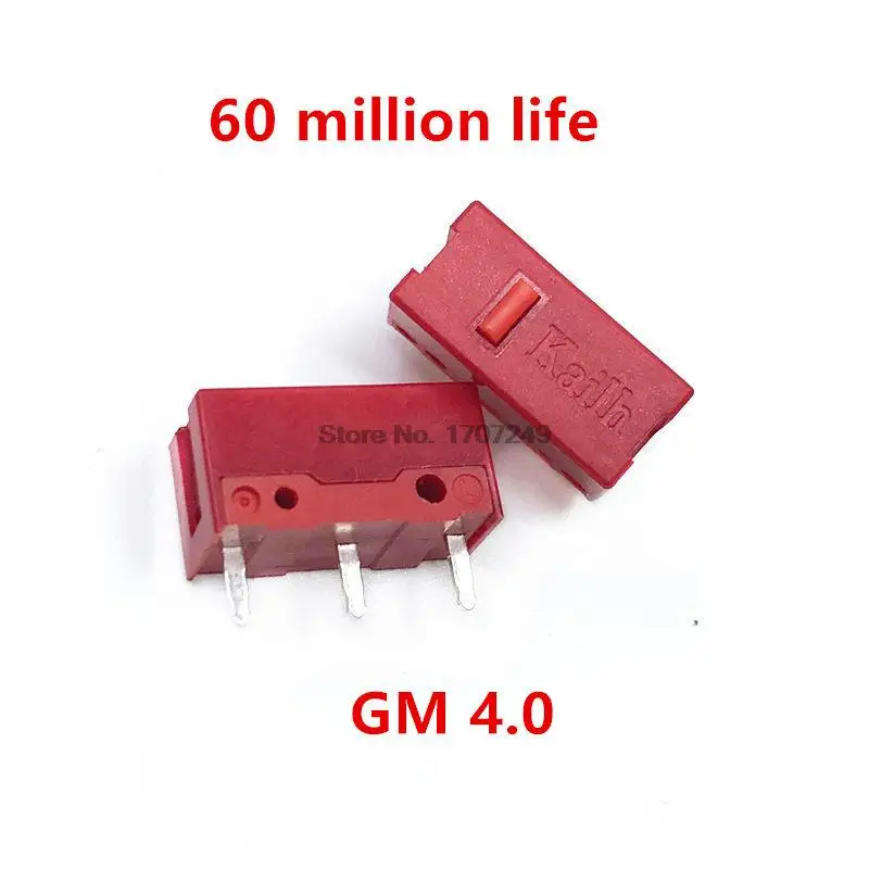 Игровая мышь Kailh Red GM4.0 60 миллионов нажатий микро-переключатель 3 контакта красная