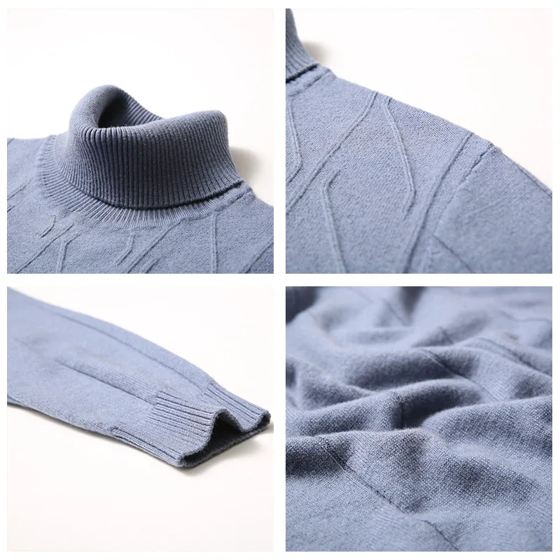 COODRONY Brand Fashion Turtleneck Sweater Men Winter Thick Warm Sweaters Pure Merino Wool Pullover Men Slim Fit Pull Homme 93036