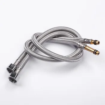 

Stainless Steel Weaving Pointed-Toe Hose Explosion-Proof Metal Hose Hot and Cold Faucet Water Inlet Cold 4 fen 60 80cm