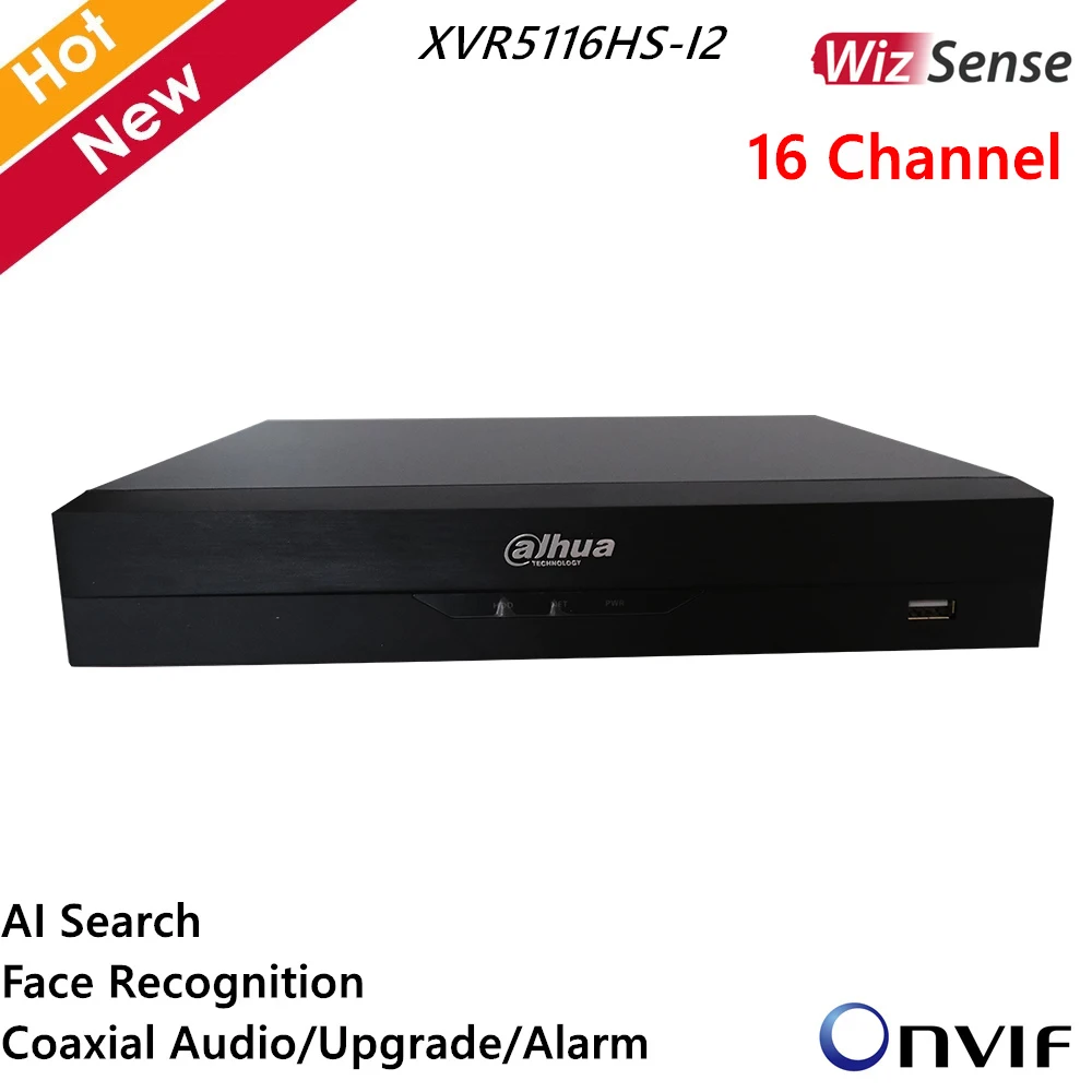 Dahua XVR5116HS-I2 XVR Dahua 16 Channel Hdcvi 5M-N 1080P Ahd Tvi Cvbs Ip H.265 Wizsense AI IVS SMD Plus
