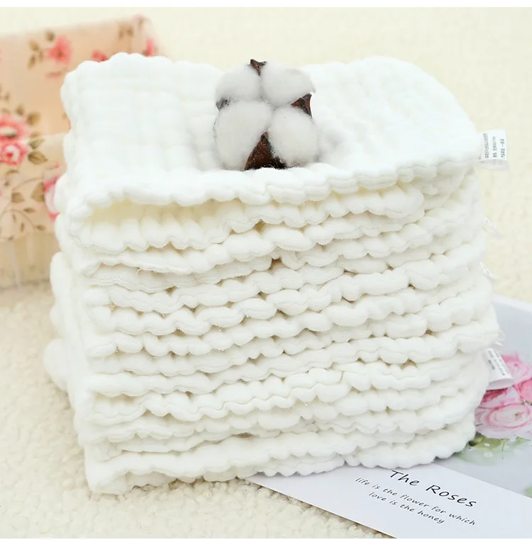 10Pcs/lot Reusable Baby Diapers Cloth Diaper 10 Layer Insert 100% Cotton Washable Baby Care Eco-friendly Diaper