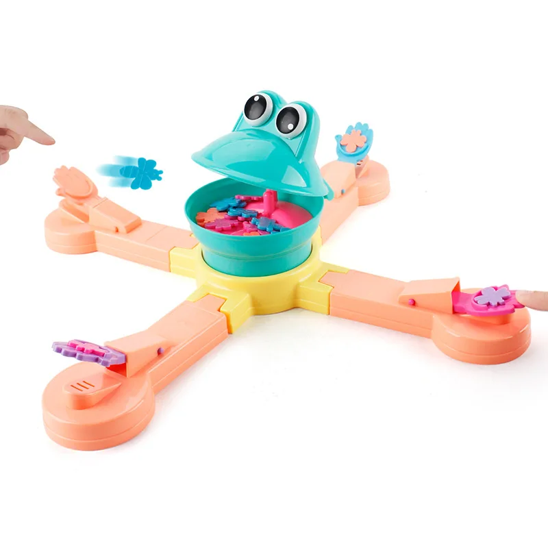 

Douyin Celebrity Style Cartoon Fun Electric Frog Projection Feeding Eat Worm Game Casual Interactive Educational Tabletop Toys