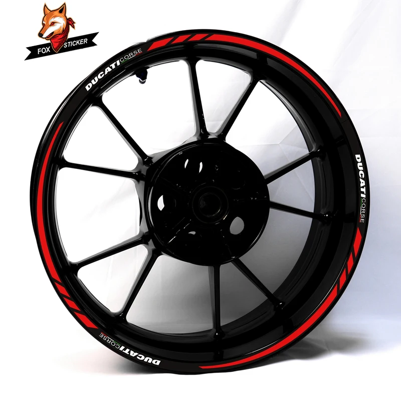 

Motorcycle Reflective Stickers Apply To The Stickers of Ducati Motorcycle 17 Inch Wheel Hub Waterproof Rim Edge Stickers