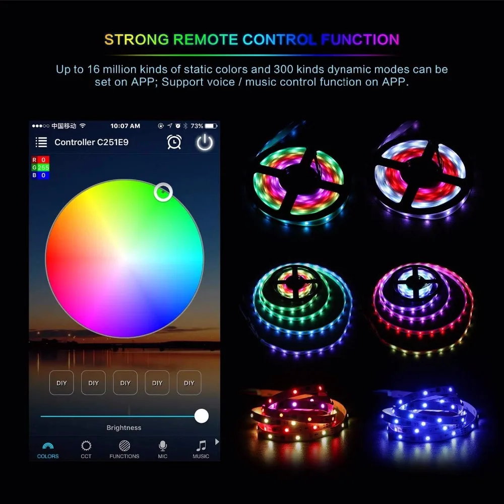 DC5-28V Wi-Fi Bluetooth RGB cct RGBW Pixel контроллер дистанционного диммер Amazon Alexa Google домашний телефон для SK6812 WS2812B Светодиодная лента