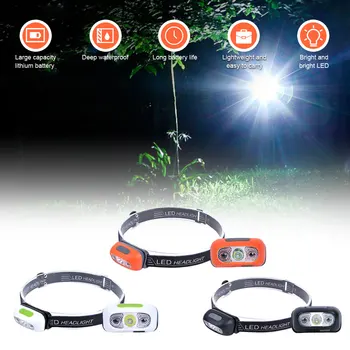 

Portable USB Charging Sensor Headlight Led Night Fishing Camping Cycling Headwear Flashlight Headlamp Torch with Headband