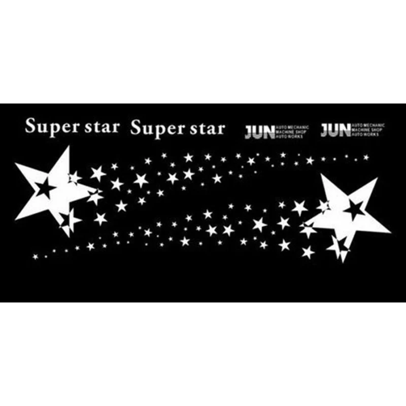 

Long Stripe Stickers Decal Black White 1 Set Car Side Body Durable Motorcycle Racing Star SUV