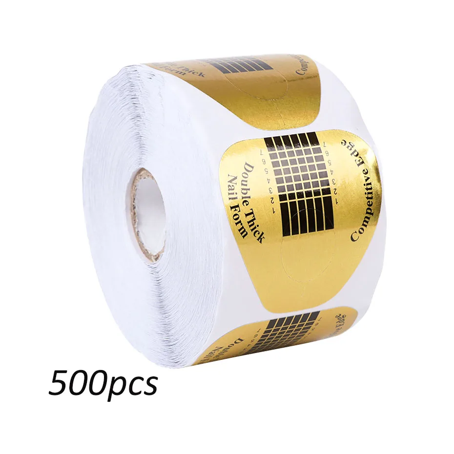 500pcs Французский маникюр, наклейки для ногтей, акриловые гелевые наконечники для дизайна ногтей, направляющие для наращивания, трафареты, инструменты для укладки ногтей, CHNJ071-1 - Цвет: 500pcs