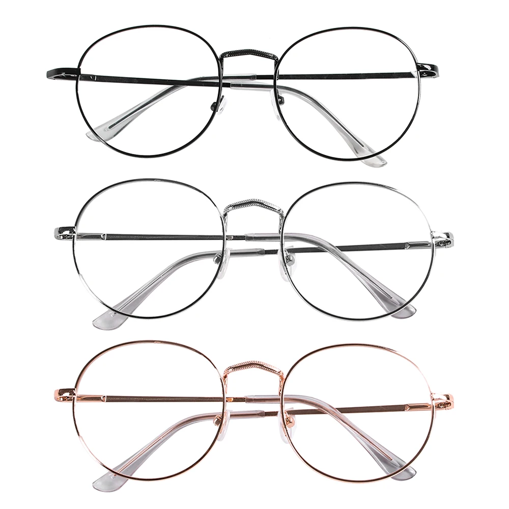 Ultra Light Finished Metal Round Vintage Myopia Glasses New Classic 