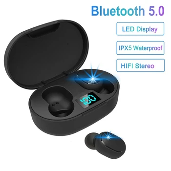 

E6S TWS Bluetooth 5.0 Earphone for Redmi Airdots Earbuds Wireless Headphones LED Display Stereo Headset with Mic for Xiaomi