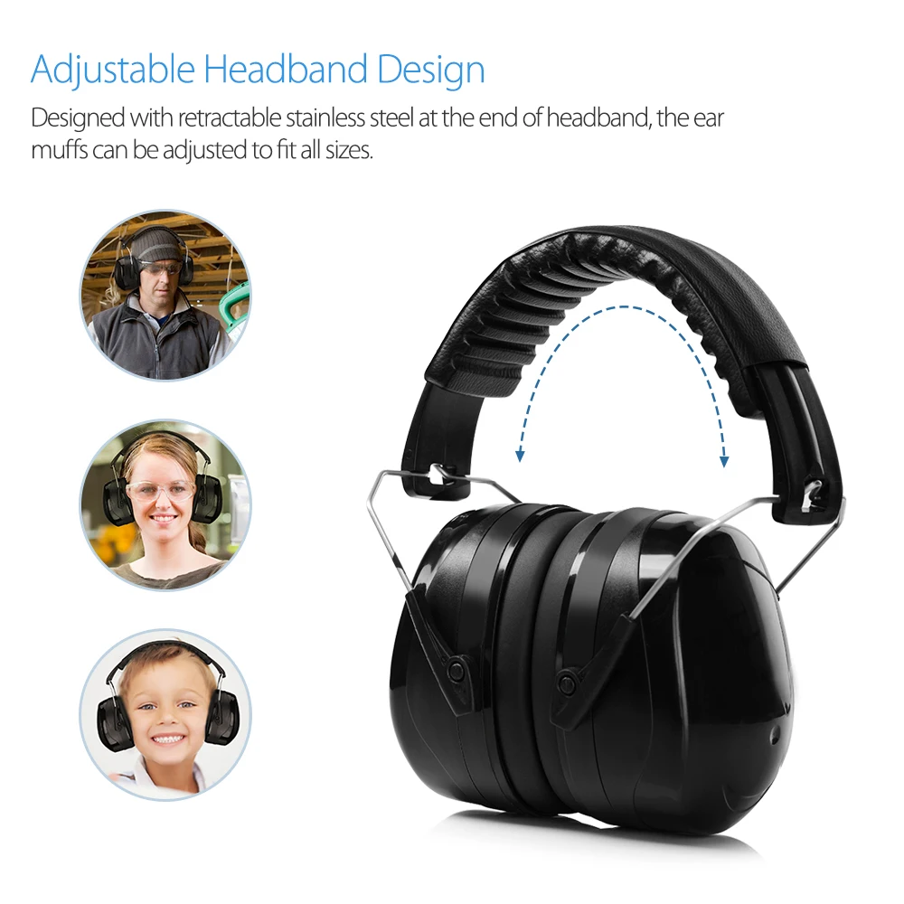 [ Lightweight Version ] Mpow SNR34dB Noise Reduction Earmuffs Shooter Hearing Protection Foldable Head Band Ear Cup For Adult (2)