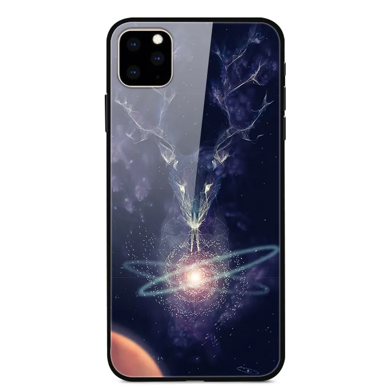 Для iPhone 11 Pro Max, чехол из закаленного стекла, планета космос, чехол из стекла для iPhone 11 11Pro Pro, максимальный чехол, оболочка - Цвет: 20