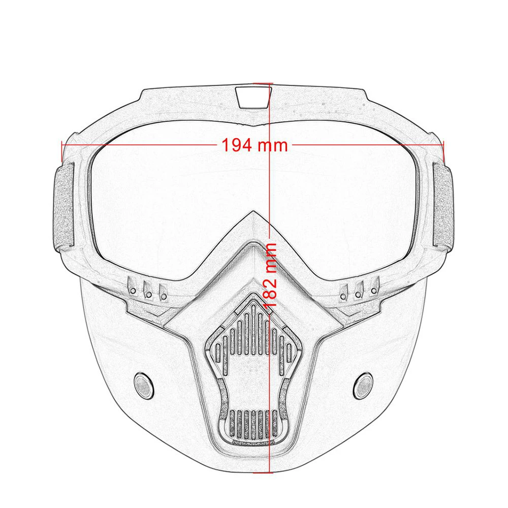 Горячие продажи модульная маска Съемные очки и рот фильтр идеально подходит для открытого лица мотоциклетный полушлем или винтажные шлемы
