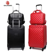 1" 20" 2" женская сумка на колесиках, набор кожаных чемоданов на колесиках для путешествий