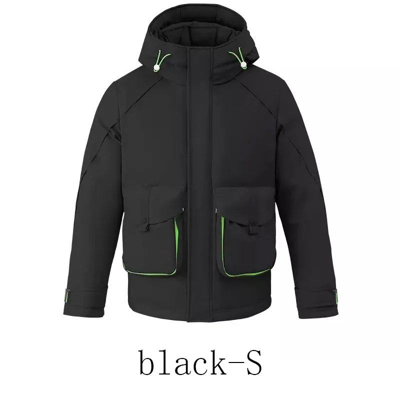 black-S Xiaomi Urevo, мужской повседневный пуховик, водонепроницаемый, ветрозащитный, u-образный карман, цвет, модный, подходящий дизайн, теплое пальто для зимы - Цвет: black-S