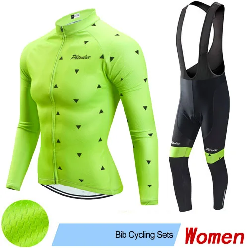Bib Cycling Set Phtxolue Женская одежда для велоспорта, комплект для велоспорта на весну-осень, одежда для велоспорта, дышащая одежда для велоспорта, комплекты из Джерси с длинным рукавом - Цвет: Bib Cycling Set