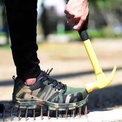 

Dropshipping Men And Women steel toe Safety Boots Outdoor Breathable Safety shoes For Men Puncture-Proof Workers Sneakers