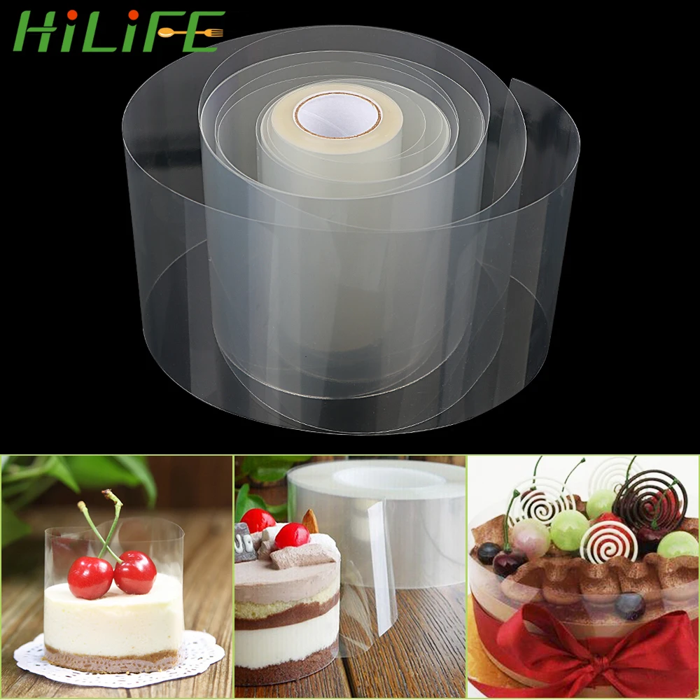 HILIFE лента для торта 8/10 см десертная объемная пленка прозрачный воротник мусс